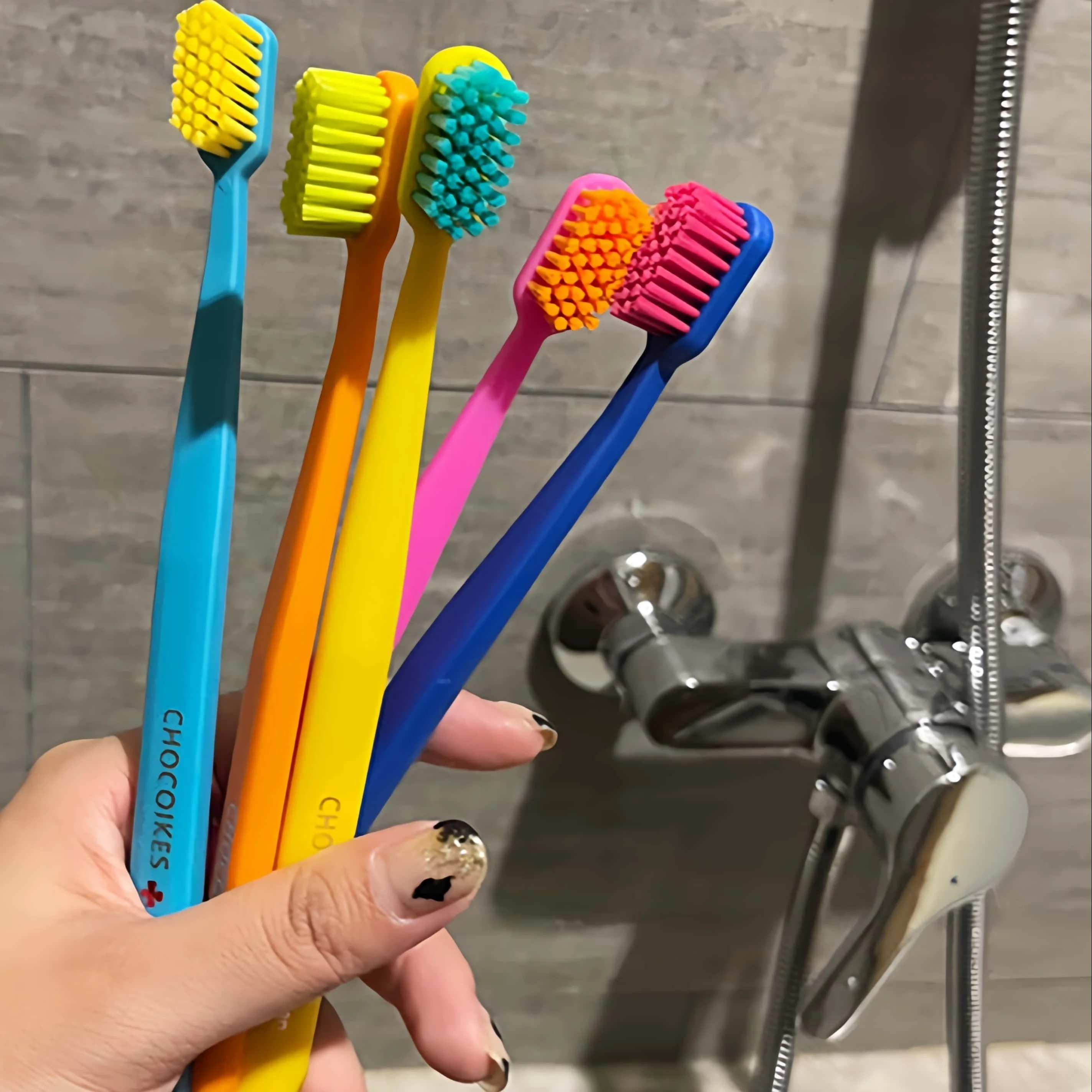 Bamboo Toothbrush Set - 5'li Çikolata İsviçre Bakımı Yumuşak Naylon