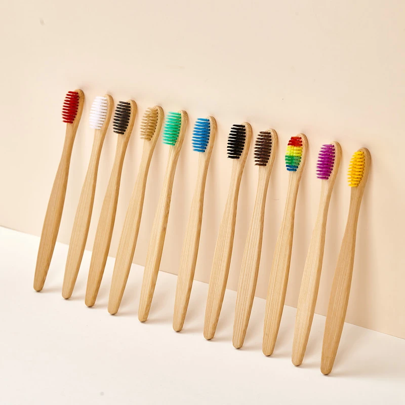Bamboo Toothbrush Set - 5/10/20/30 adet renkli bambu diş fırçaları