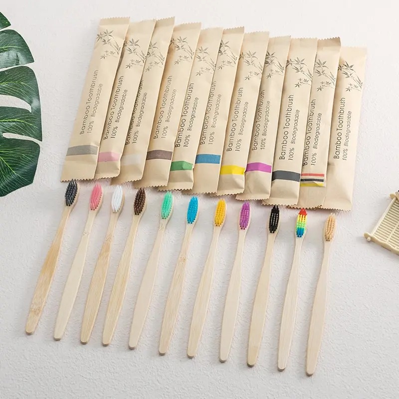 Bamboo Toothbrush Set - 10 Paket Doğal Bambu Diş Fırçaları