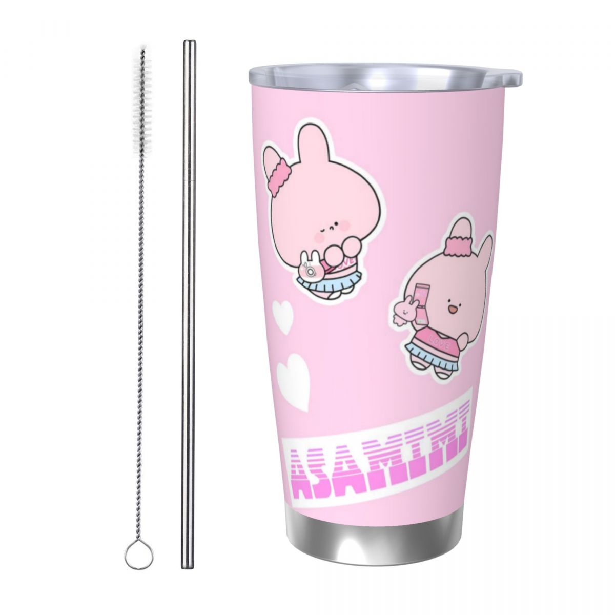 Stainless Steel Straw - Asamimichaan Sevimli Asamimi 20oz Paslanmaz Çelik