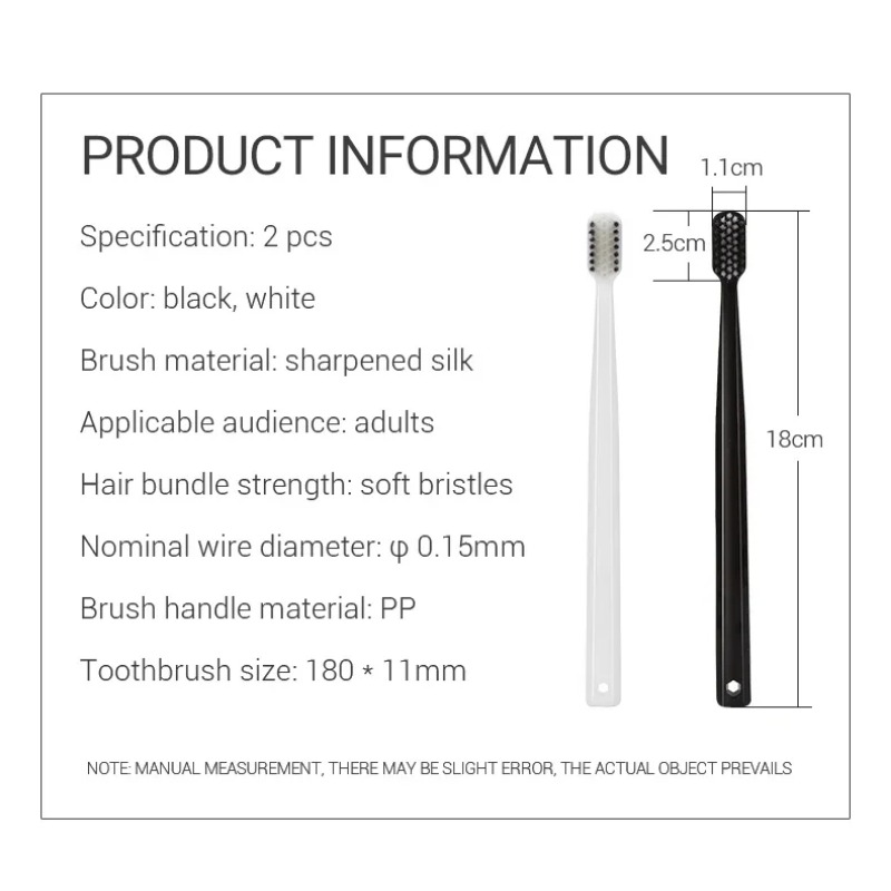 Bamboo Toothbrush Set - 2-10 adet çevre dostu bambu kömür